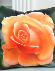 Подушка с фотопечатью Оранжевая роза 35*35 см