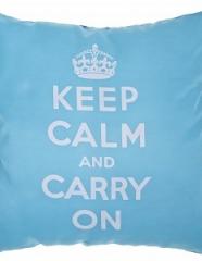 Подушка с фотопечатью Keep Calm (голубая) 35*35 см